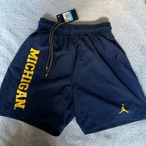 NWT Men’s Nike Jordan, Standard fit , DRI-FIT, 
U of M shorts; Medium